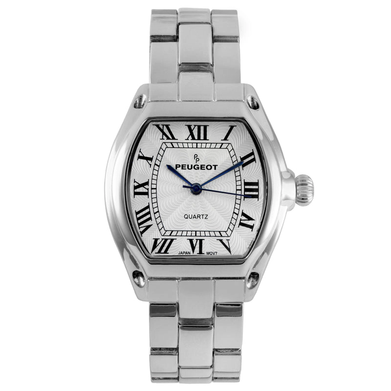 Peugeot Women's Silver Status Bracelet Watch 36x33mm Barrel Shape Roman Dial