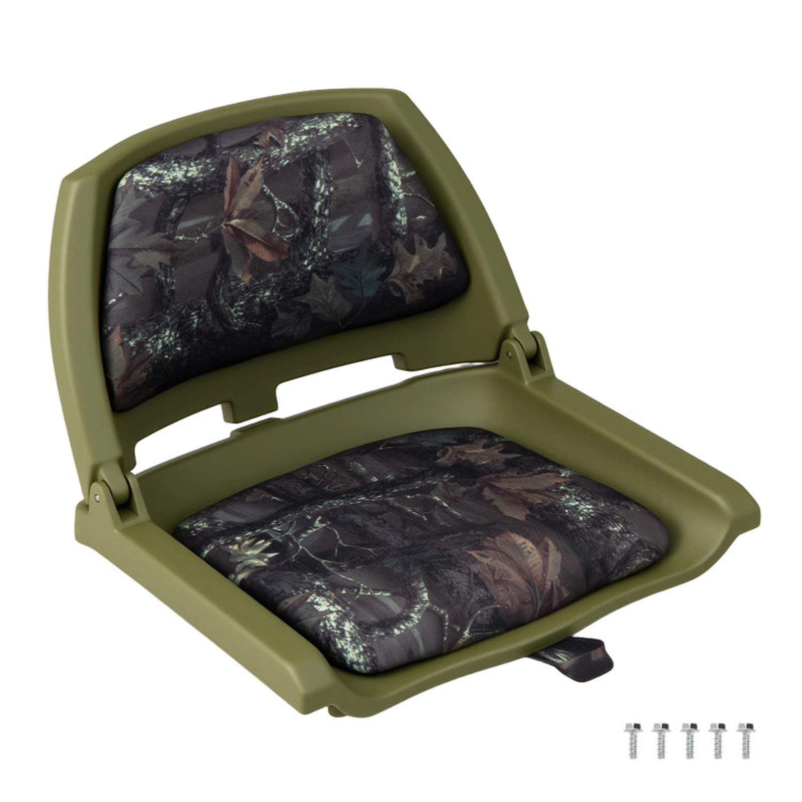 SUGIFT Green Folding Low Back Boat Chair with Marine Grade PVC 20-in W 19.5-in D 15.5-in H 330-lb Seat Capacity