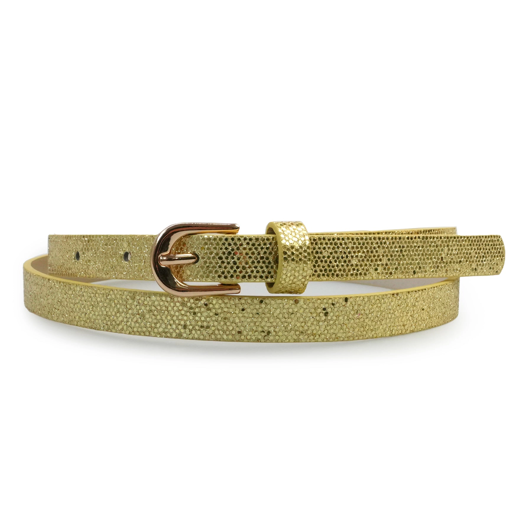 AGP PARIS Gold Snake Print Women's Belt
