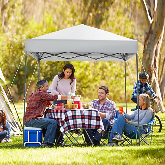 SUGIFT White UPF 50+ Pop Up Canopy Tent with Silver Coated Top and ...