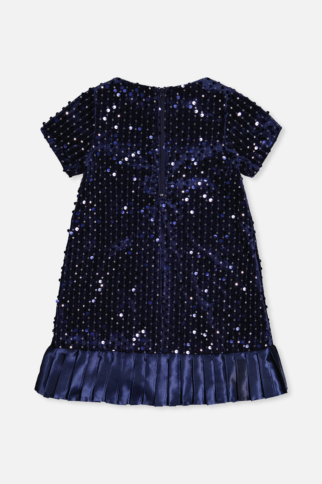 Deux par Deux Girls Sparkle Velour Short Sleeve A-Line Dress