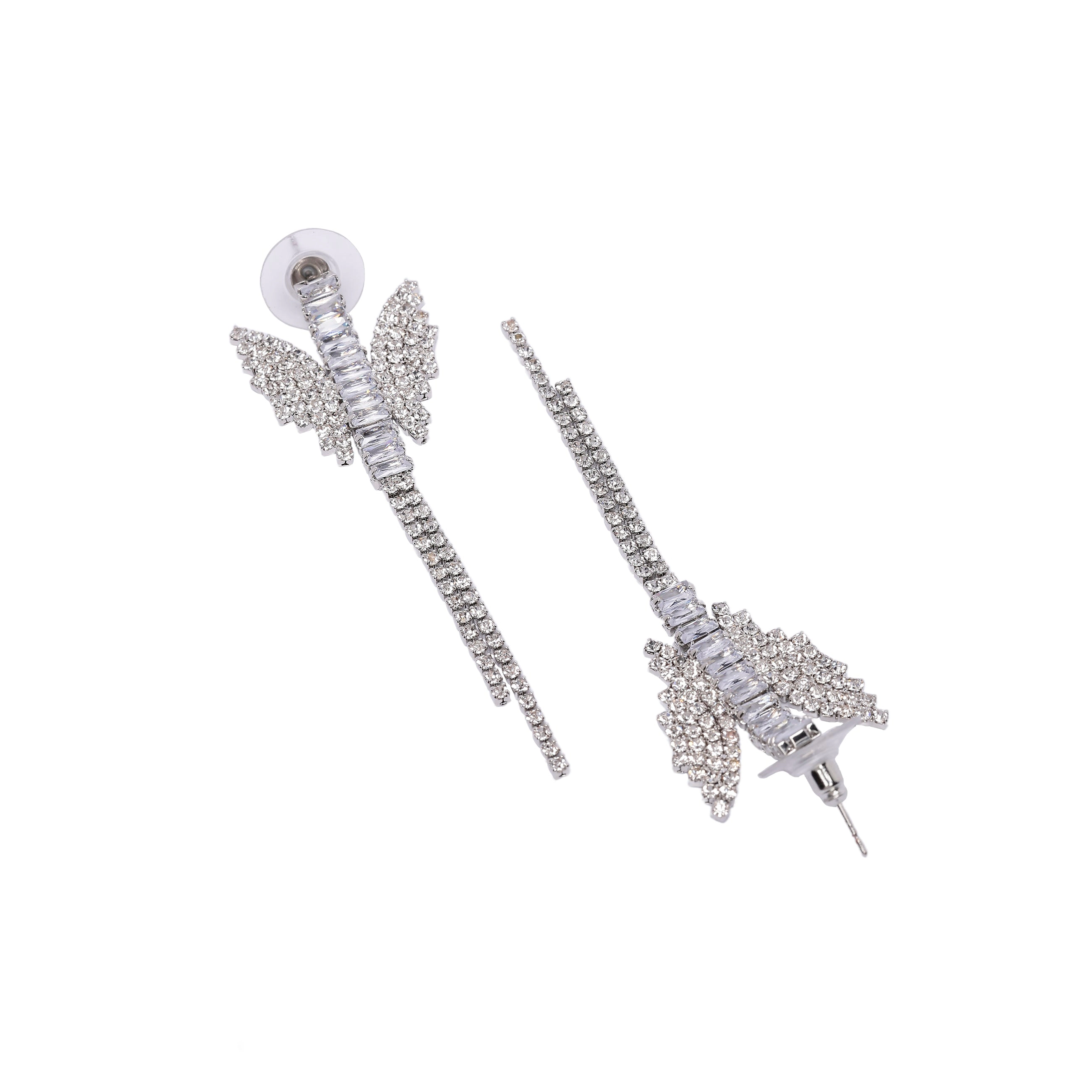 AGP PARIS Womens Sparkling Butterfly Drop Earrings