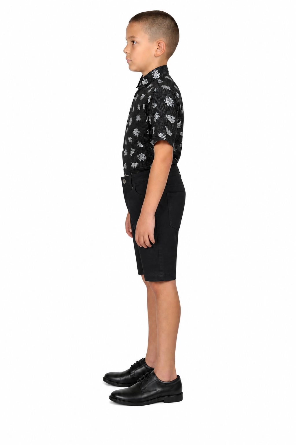 Elie Balleh Boys Slim Fit Floral Button-Down Short Sleeve Shirt
