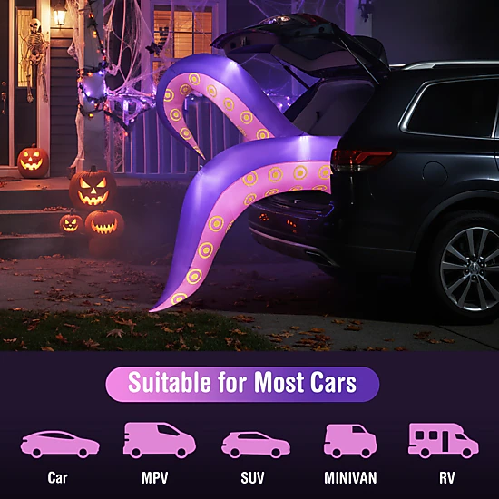 Glintex 6.5-Ft Inflatable Halloween Tentacles with Suction Cups for Cars, Multicolor