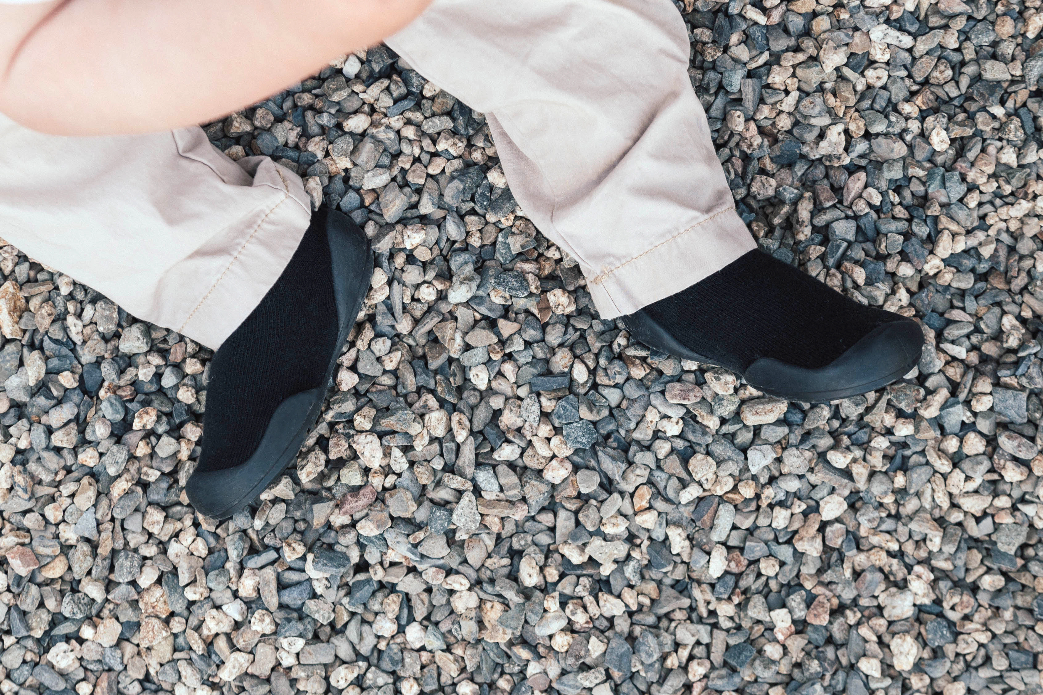 Komuello Toddler First Walk Sock Shoes - Simple Black