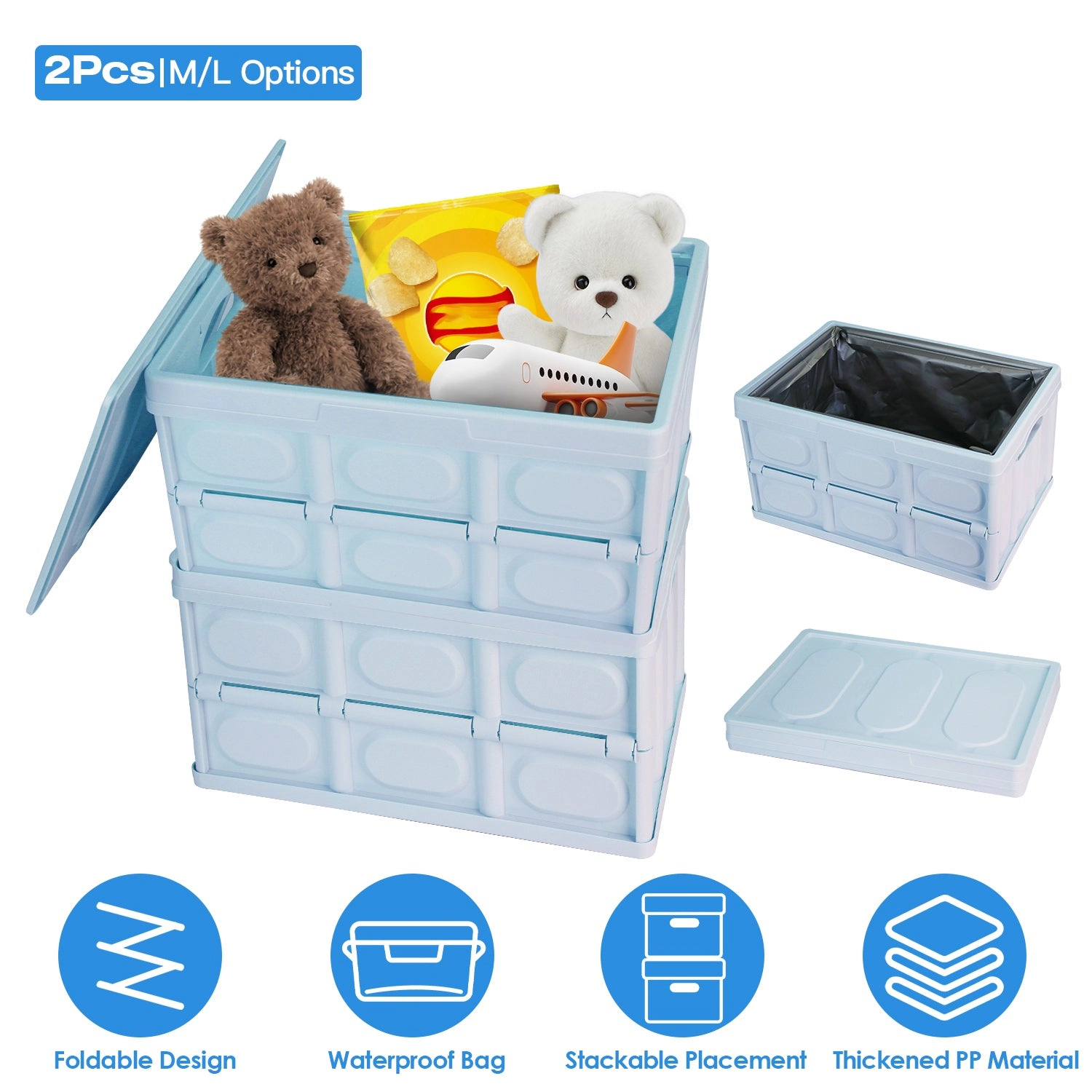 GBruno 2-Pc Collapsible Storage Bins With Lids