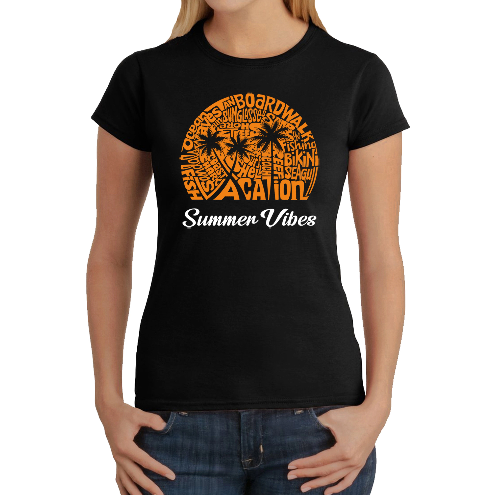 LA Pop Art Women's Word T-Shirt - Summer Vibes