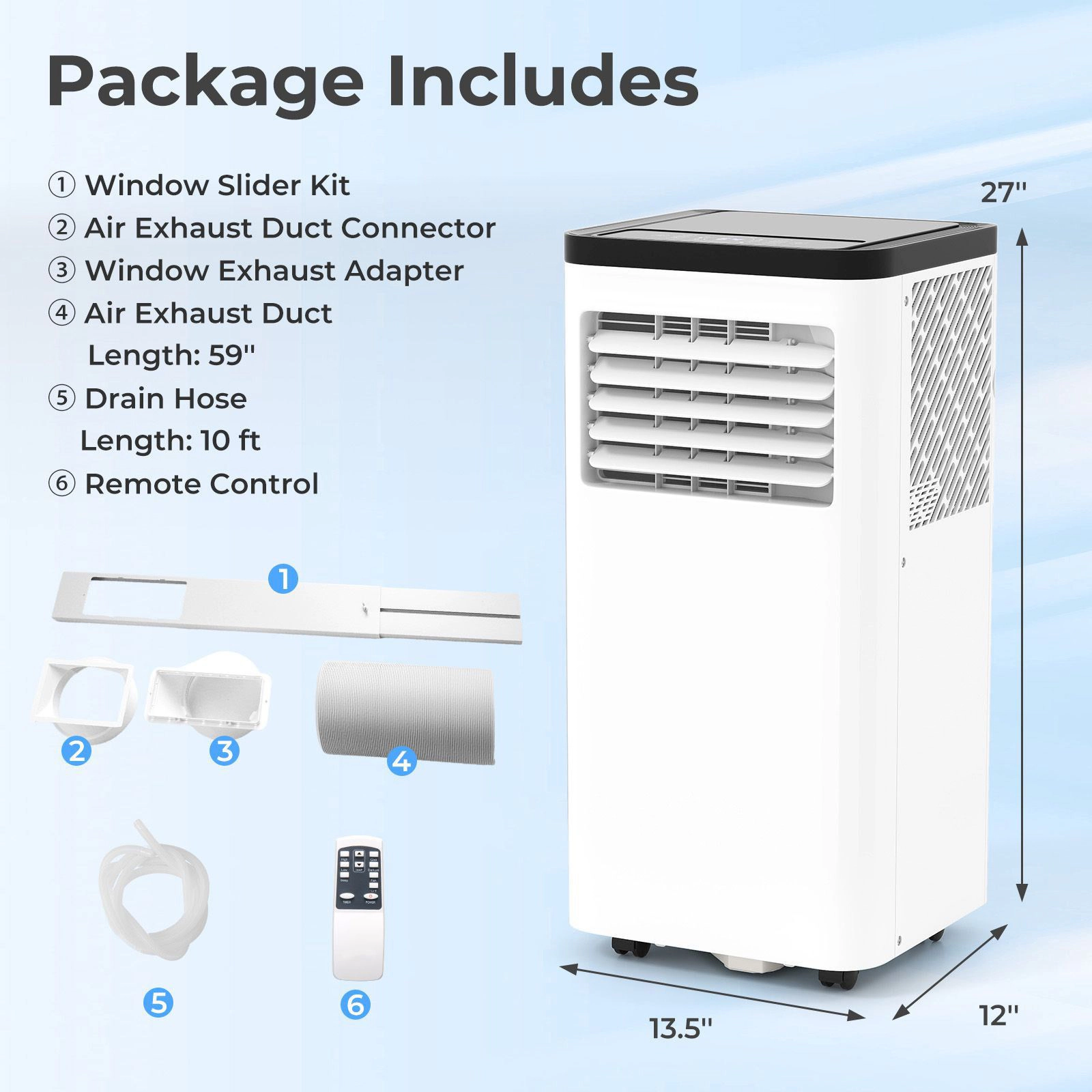 SlickBlue 3-in-1 Portable Air Conditioner with Remote and Timer