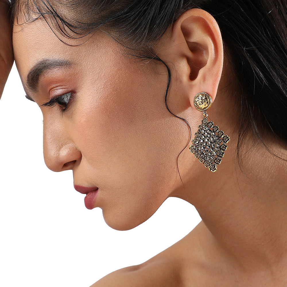 SOHI Women's Antique Silver Rose