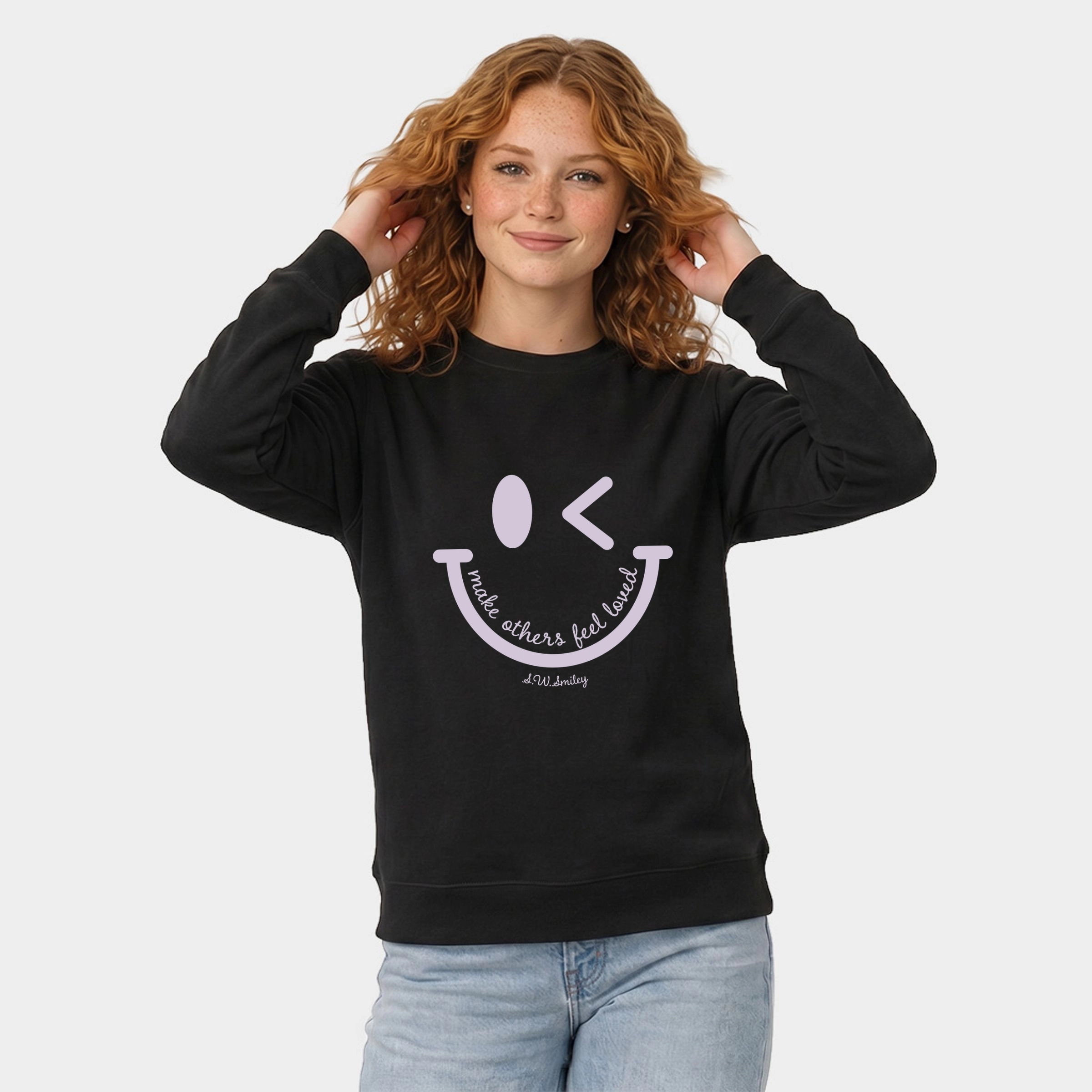 Simply Sage Market - Women's Graphic Sweatshirt S.W.Smiley Make Others Feel Loved Puff