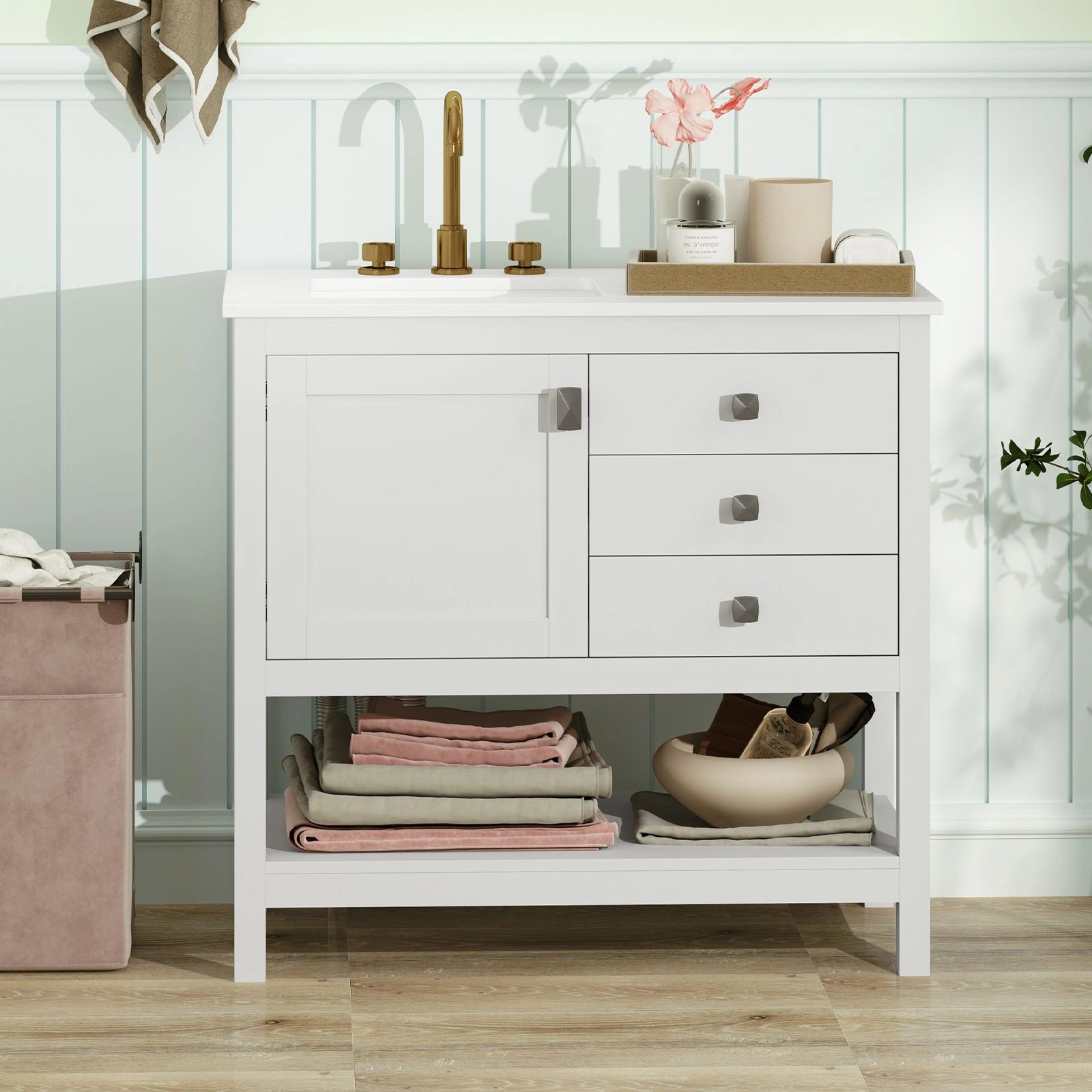 Slickblue 36 Inch Bathroom Vanity Set with Ceramic Sink