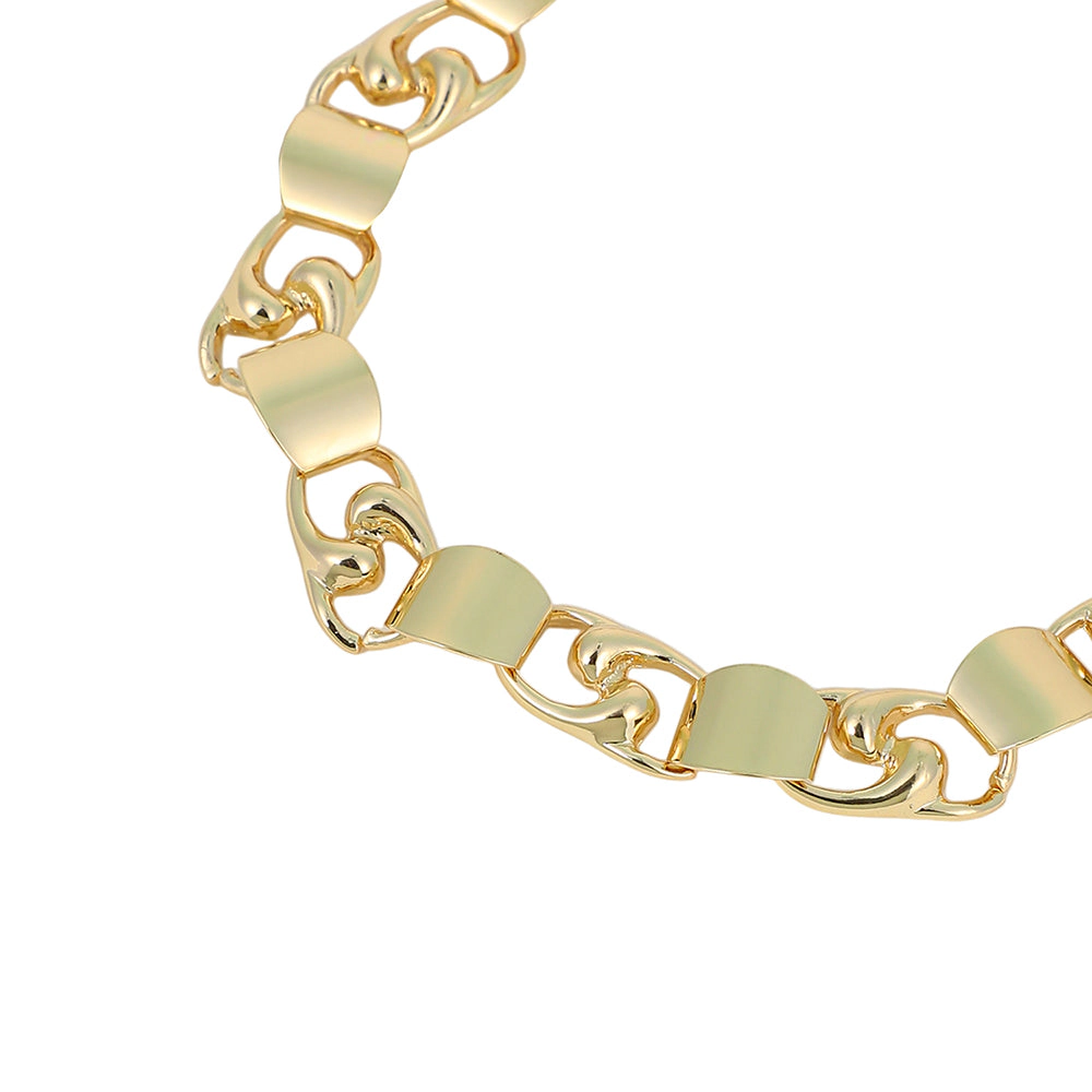 SOHI Women's The Swirlblock-Link Chain Necklace - California Gold