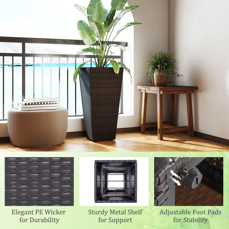 Hivvago 30 Inch Modern Decorative Planter Pots Set of 2 with Open-ended Base