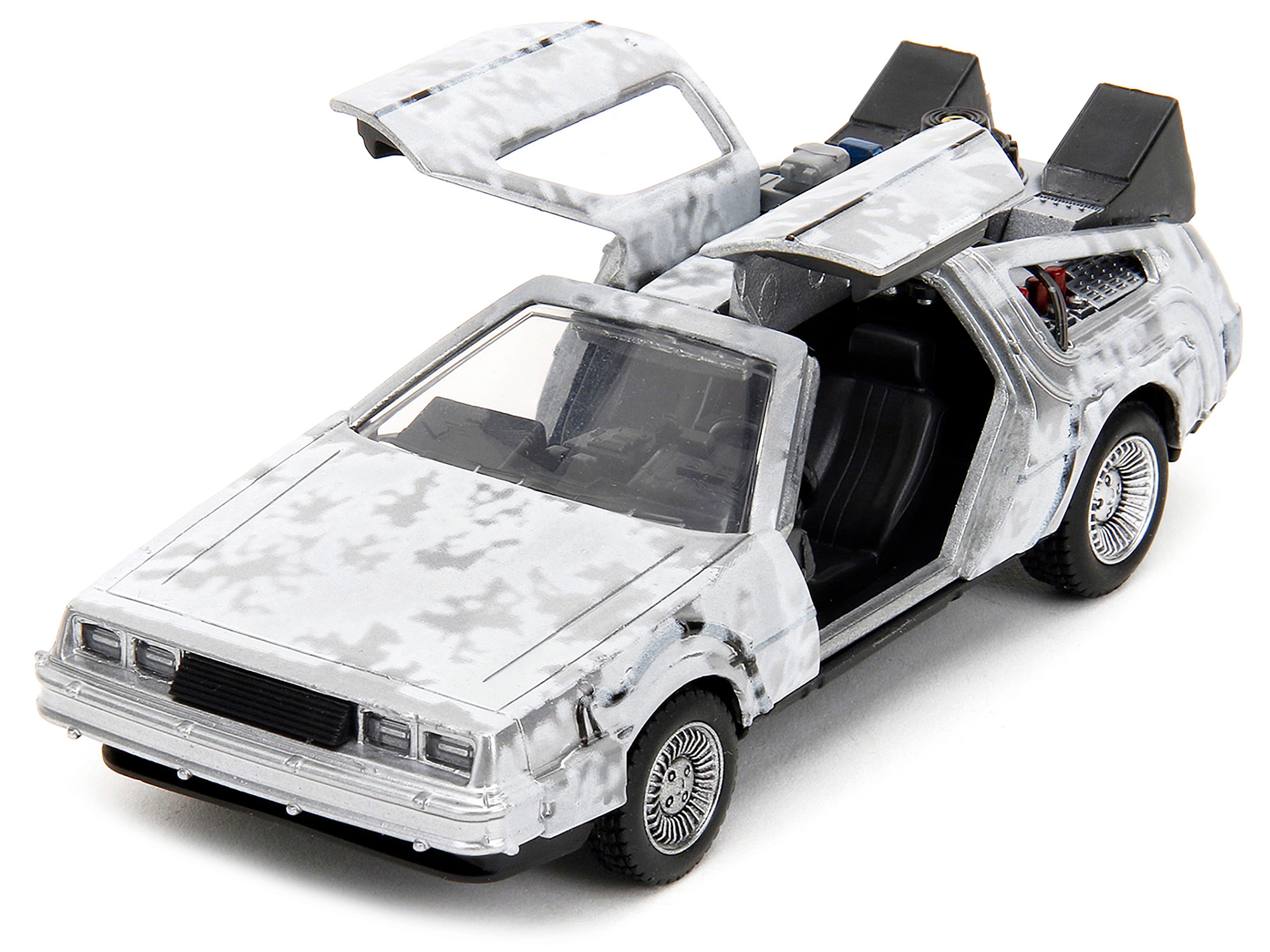 Jada DMC DeLorean Time Machine Brushed Metal (Frost Version) "Back to the Future" (1985) Movie "Hollywood