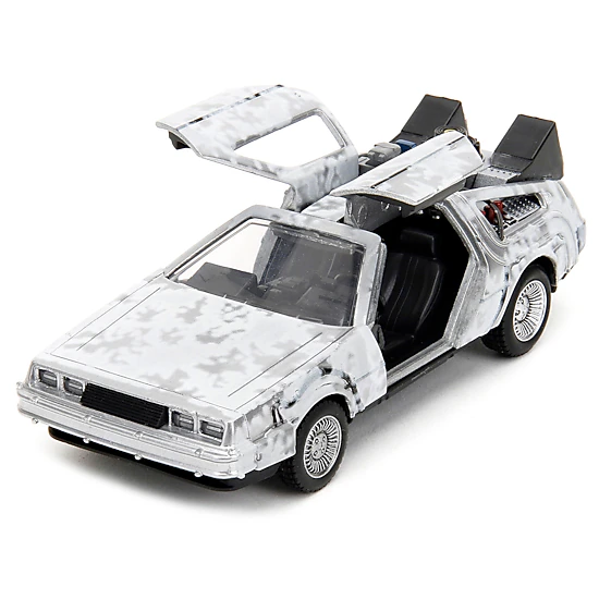 Jada Collectible Dmc Delorean Time Machine Brushed Metal (Frost Version) "Back To The Future" (1985) Movie "Hollywood