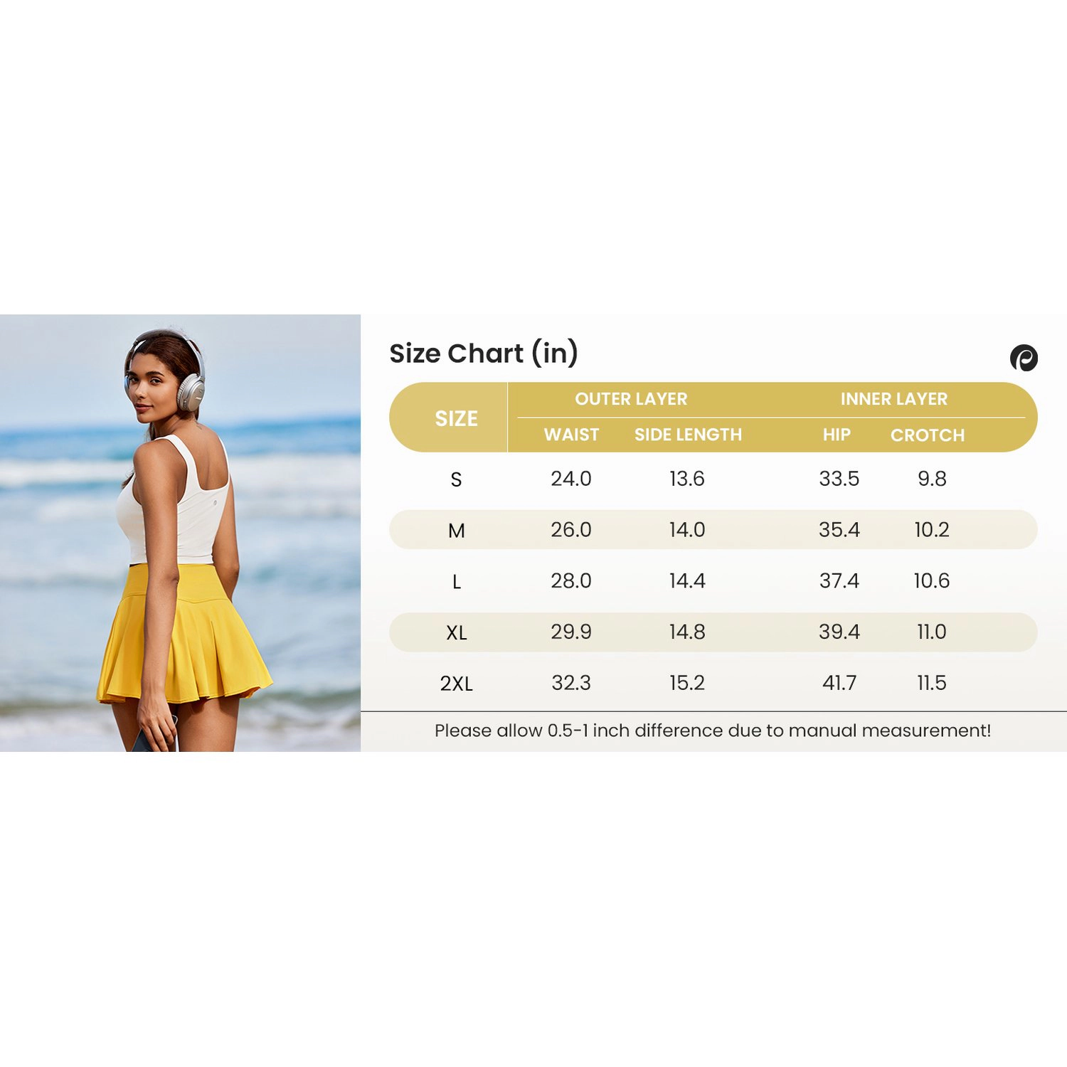 Pinspark Womens High Waist Skater Skirt Black Solid Flowy A-Line Casual Mini Skirts