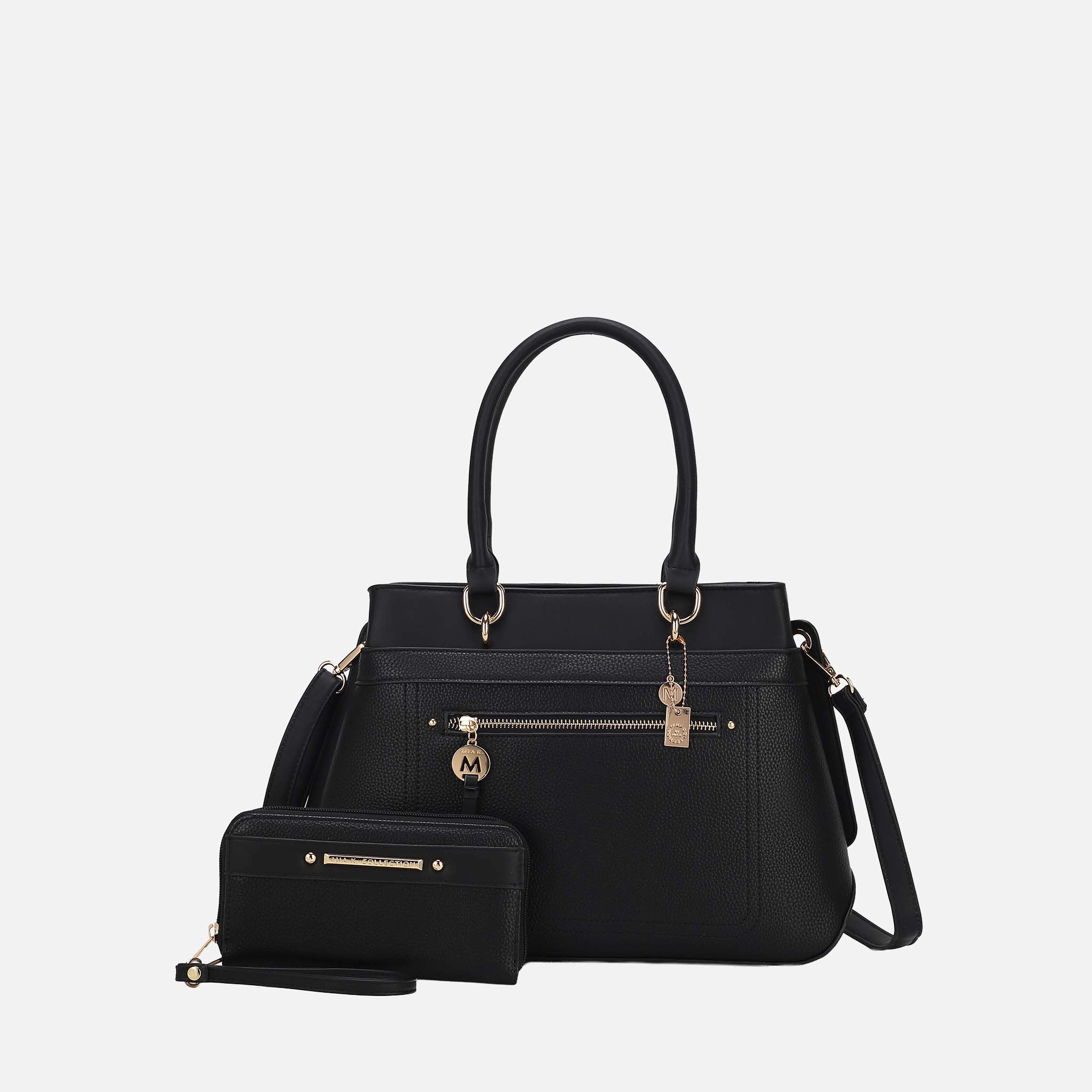 Mia K Collection Gardenia Tote Bag with Wallet - Vegan Leather Women's Handbag