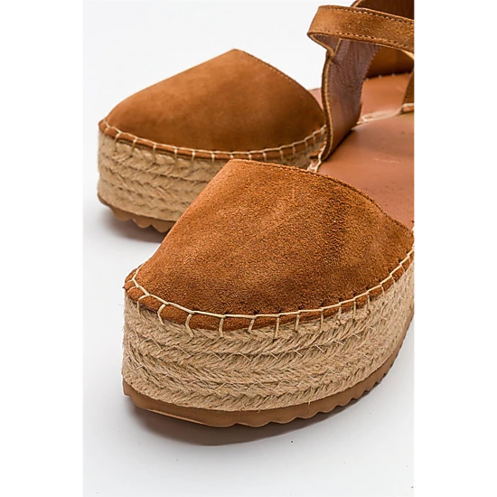 Forever & Always Womens Viba Leather Esprarille Platform Wedge Sandalss