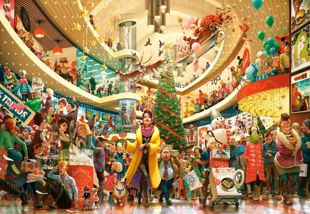 CASTORLAND 1500 Piece Jigsaw Puzzles, Crazy Shopping, Art Collection, Christmas shopping puzzle, funny, C-152179-2