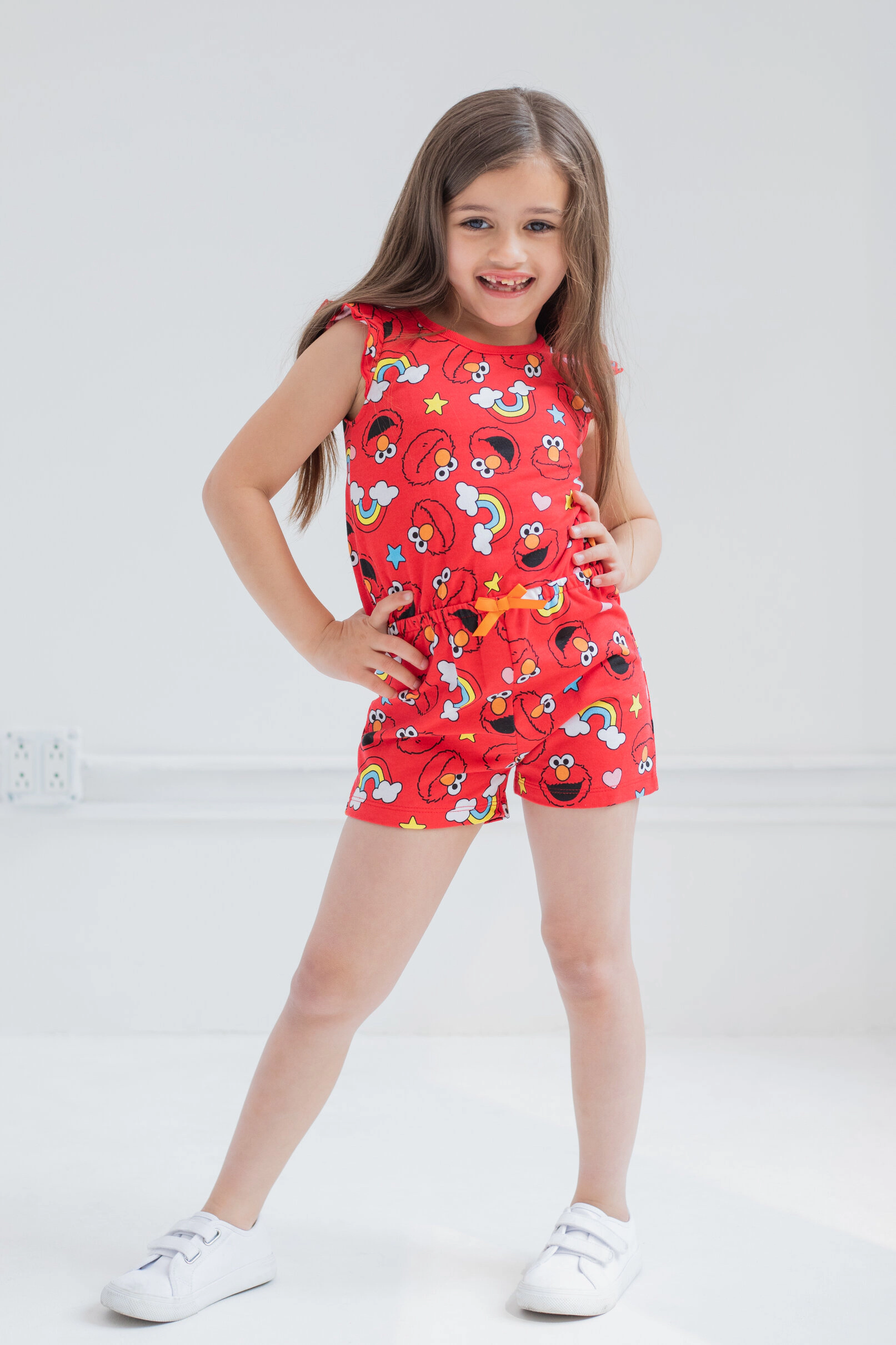 Sesame Street Elmo Girls' Sleeveless One Piece Romper