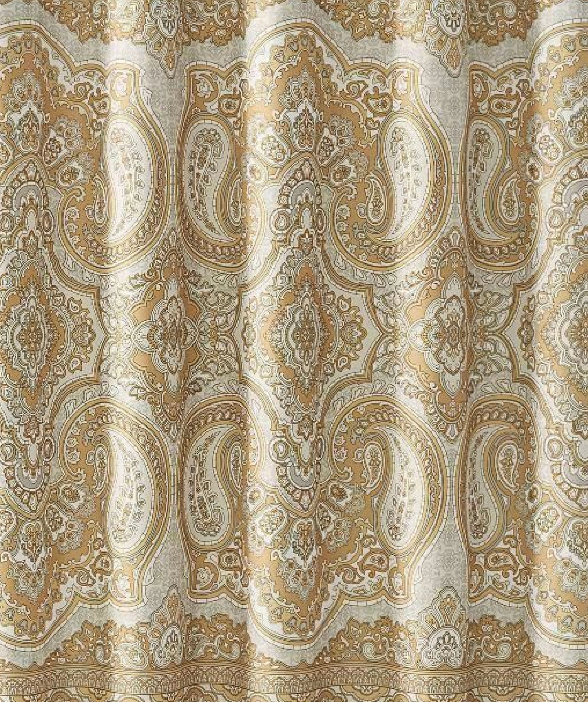 Kate Aurora French Chateau Paisley Chic Premium Fabric Shower Curtain