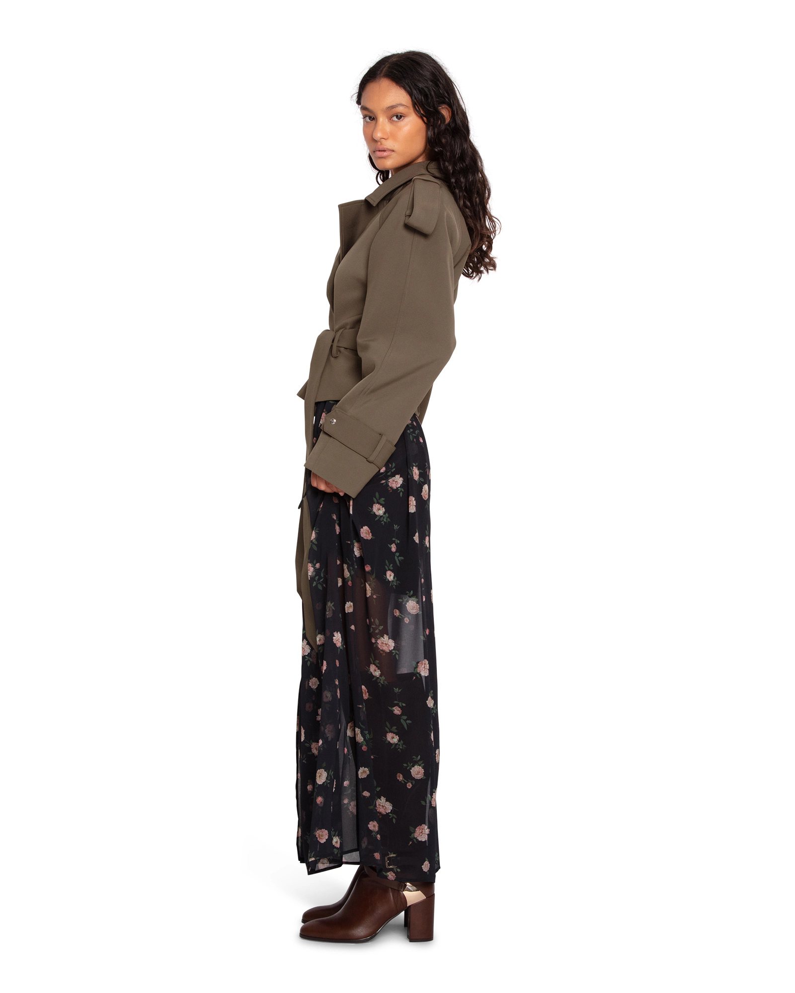 Belle & Bloom Womens Fast Car Cropped Trench