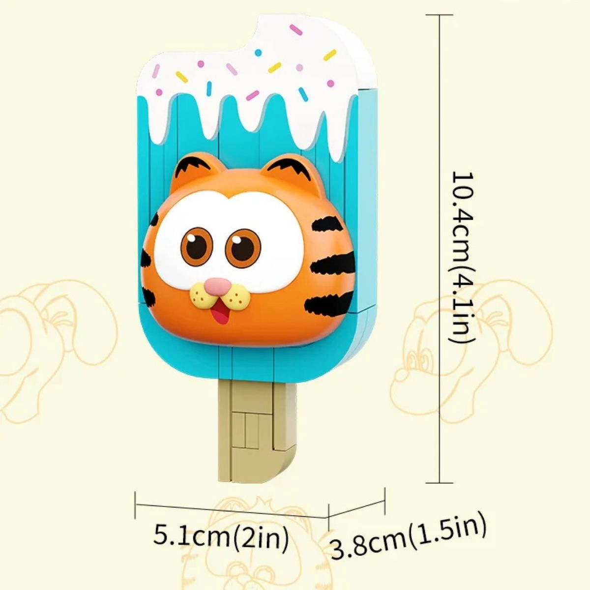 Pantasy The Garfield Movie Popsicle #86817 Building Block Set - 47-Piece Fridge Magnet Series