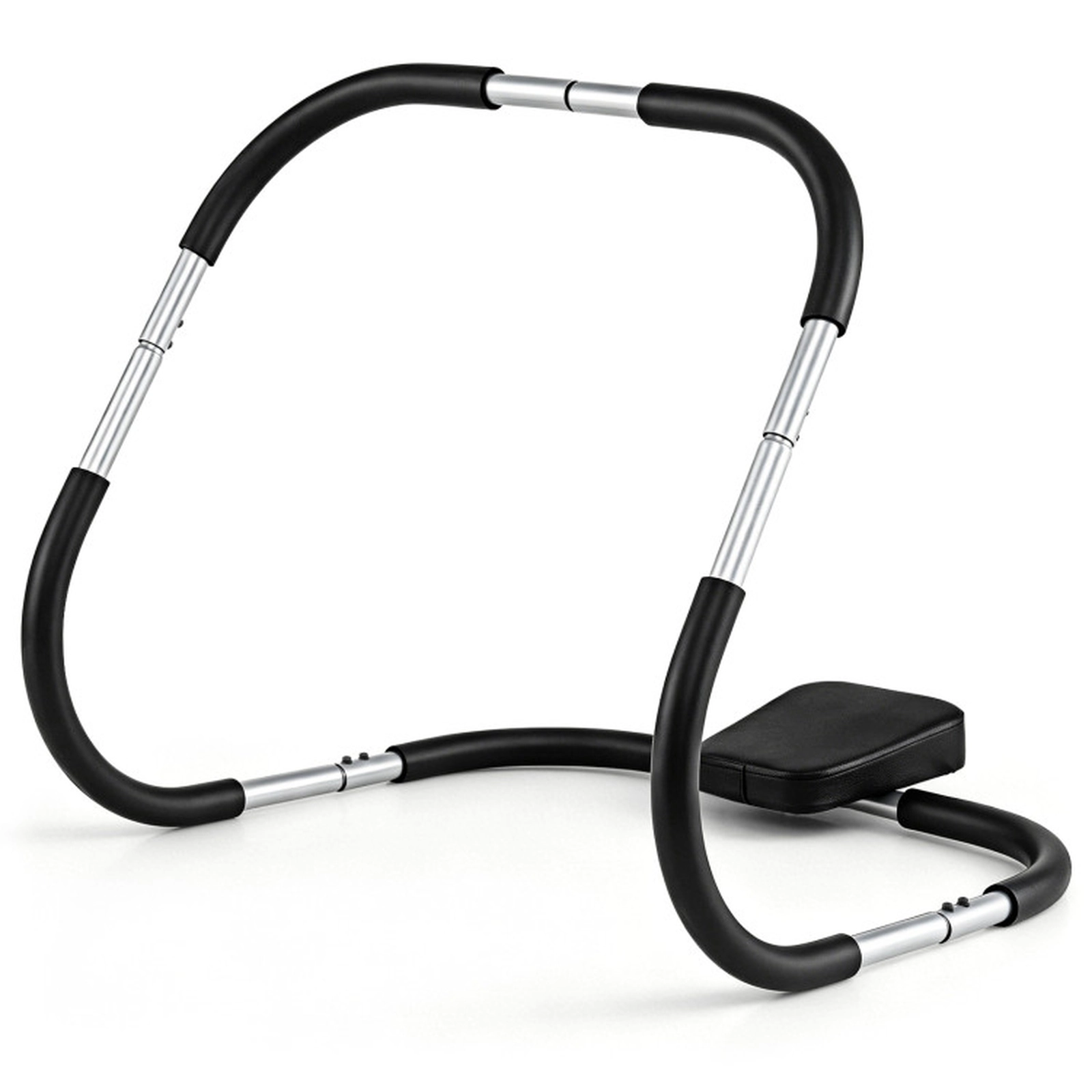 SUGIFT Silver 220-lb Capacity Portable Steel Ab Trainer with Padded Headrest Foam Handrails and U-Shaped Base