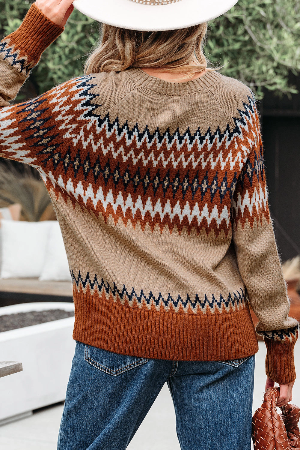 Threaded Pear Women's Eva Aztec Crew Neck Sweater