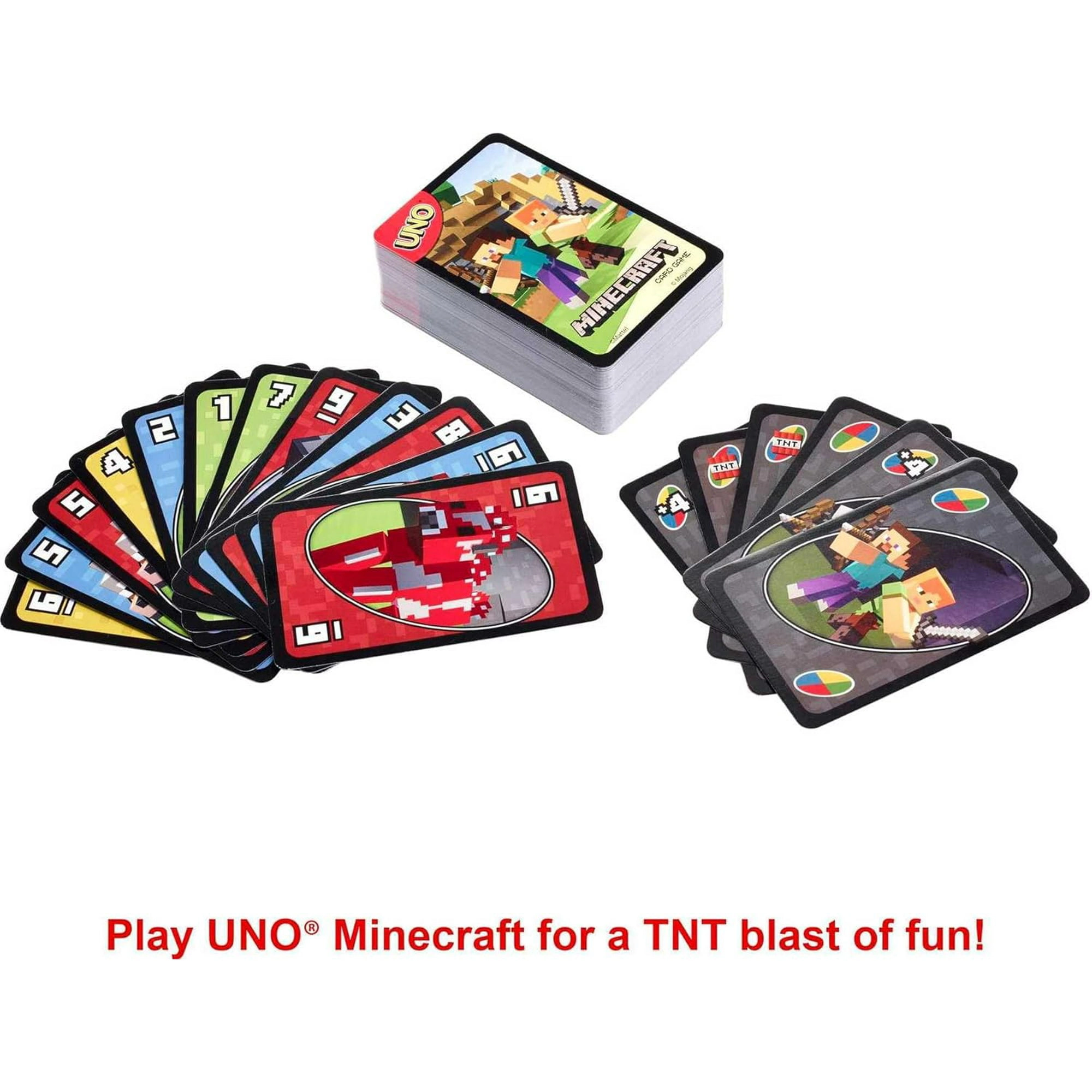 Mattel UNO Minecraft Card Game with Creeper Rule