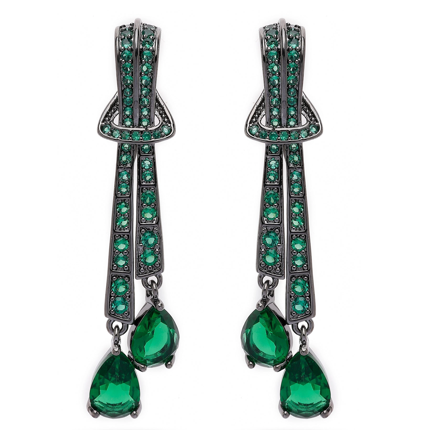 AGP PARIS Womens Green Knot Dangle Drop Earrings