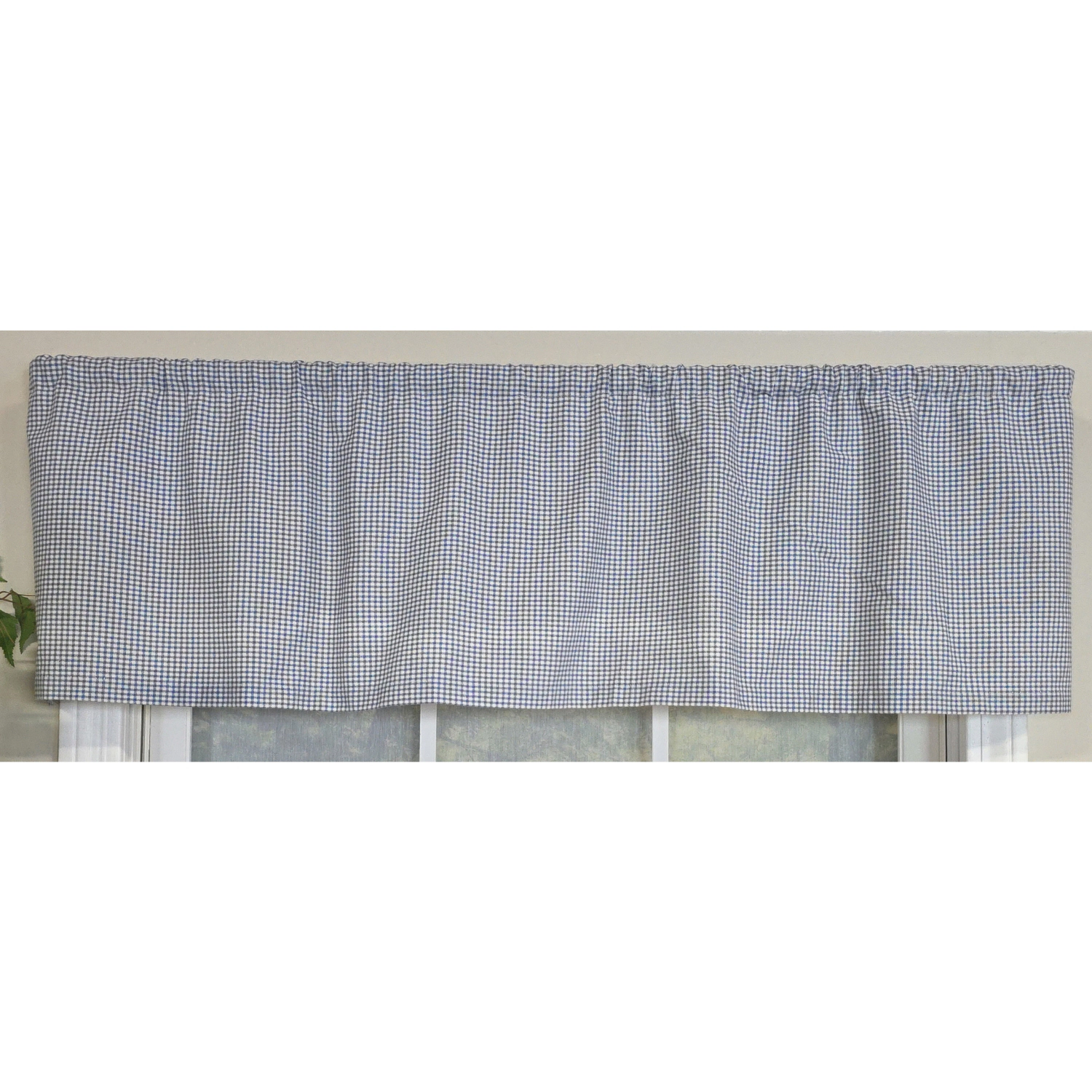 RLF Home 100% Cotton Crosswell Tailored  Unlined Windows Rod Pocket Valance 51" x 12"  Blue