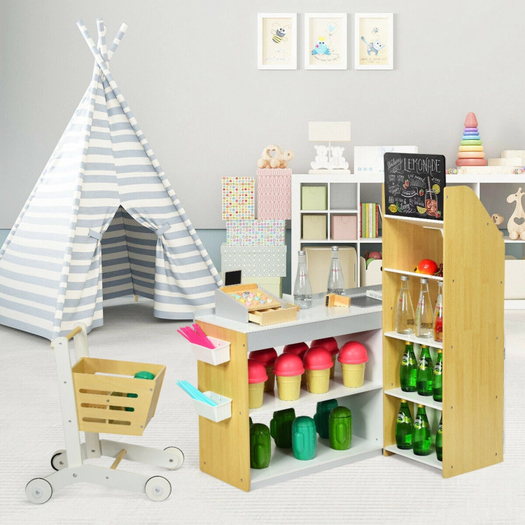 Hivvago Grocery Store Playset Pretend Play Supermarket Shopping Set