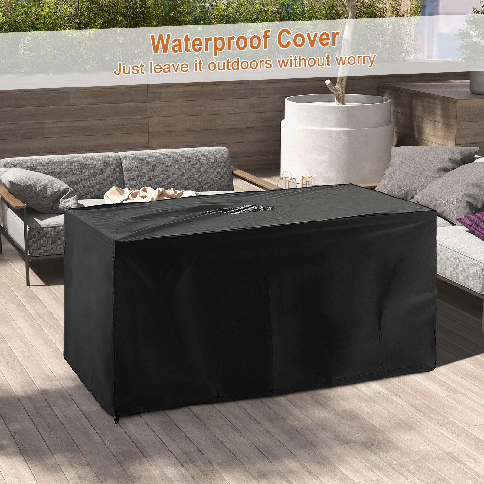 SUGIFT 52-in Rectangle 50000-BTU Propane Gas Fire Pit Table with Wicker Frame Wind Guard and Cover