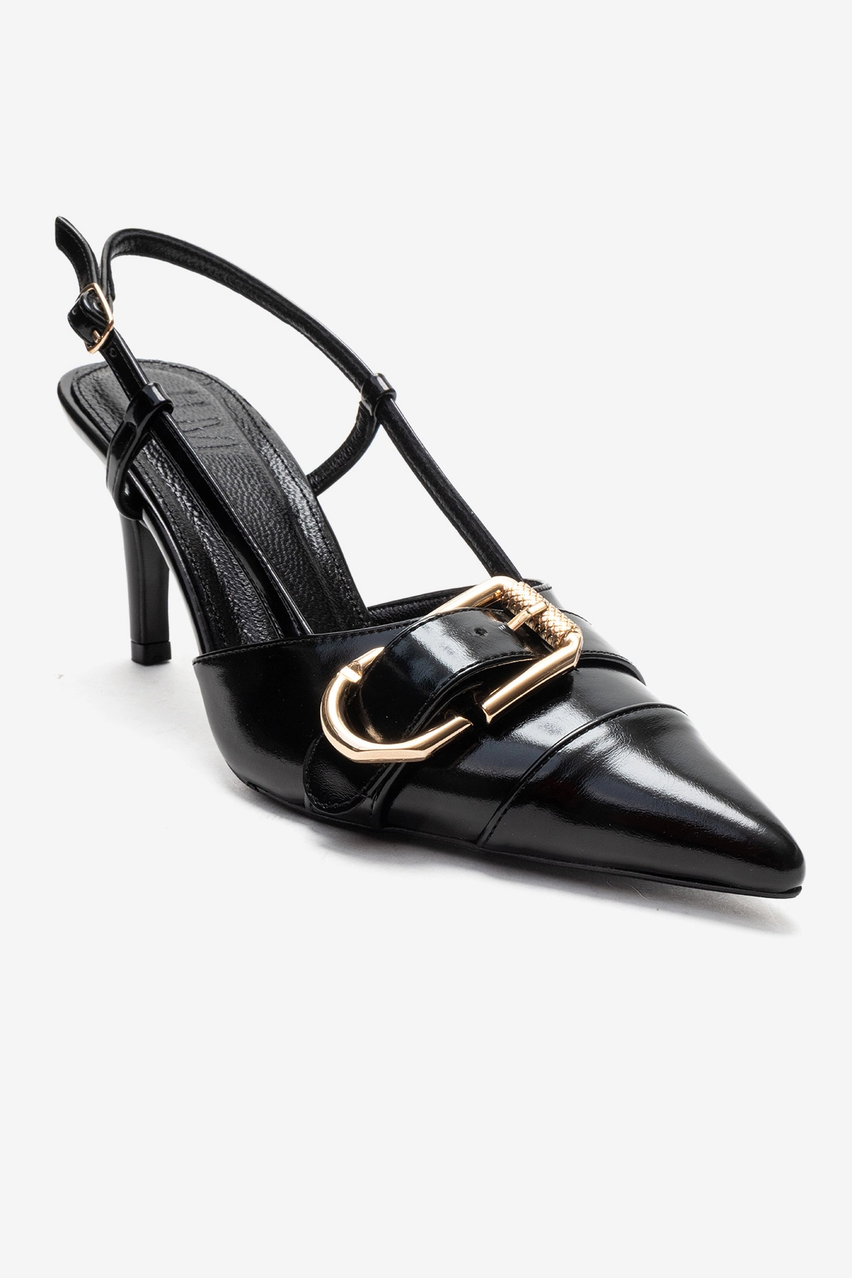 Prologue Shoes Womens Noen Buckle Pointed Toe Stiletto Pump