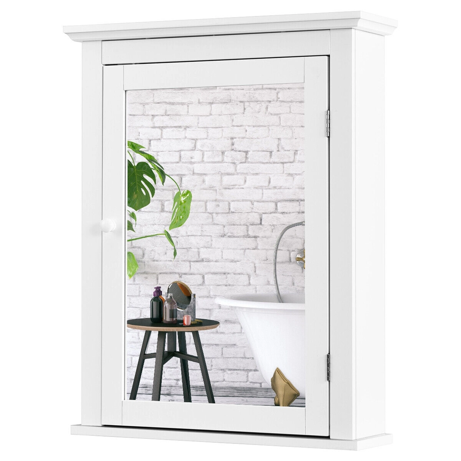 SUGIFT Wall Mounted Bathroom Mirror Medicine Cabinet with Shelf 11-lb Cabinet Capacity 6.6-lb Shelf Capacity 22