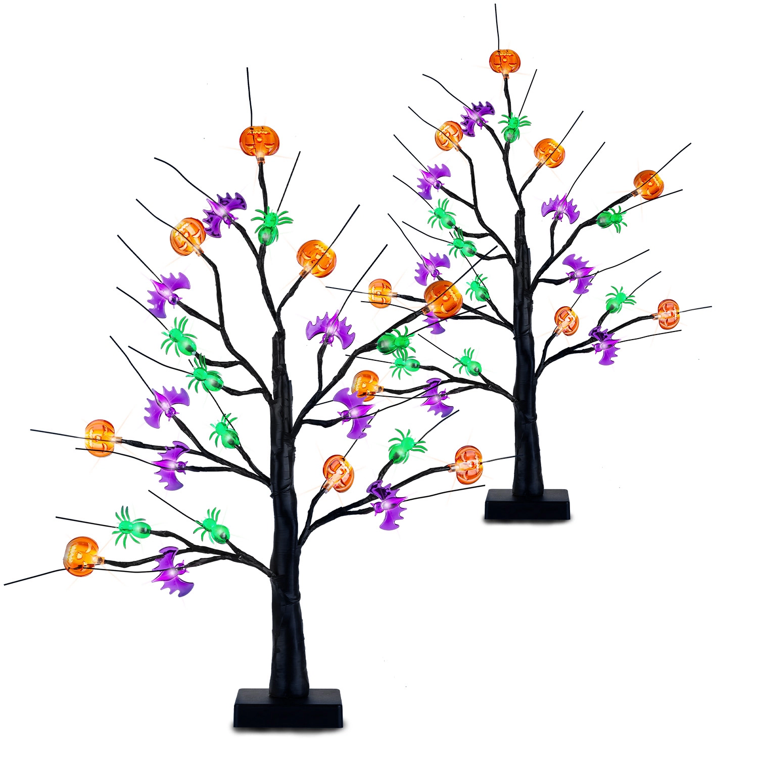 GBruno 2-Pack LED Halloween Tree Lights With Timer