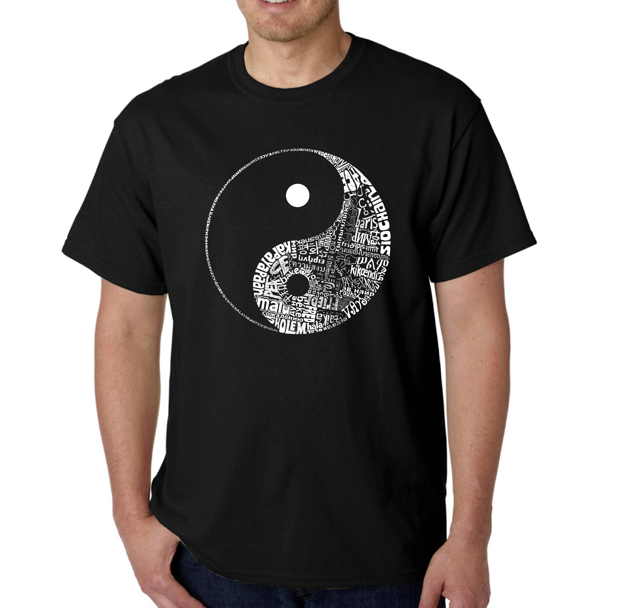 LA Pop Art Men's Word T-Shirt - Yin Yang