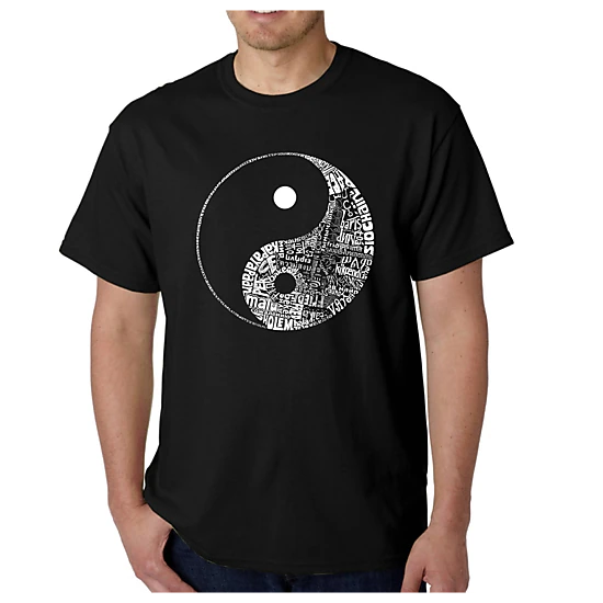 LA Pop Art Men's Word Art T-Shirt - Yin Yang