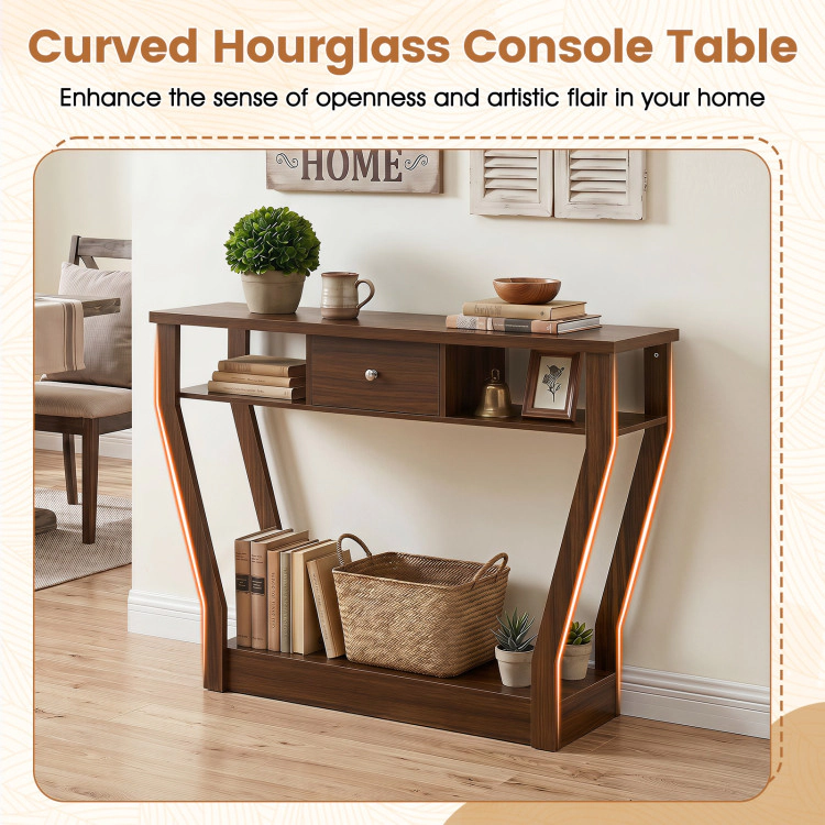 Hivvago Modern Sofa Accent Table with Drawer