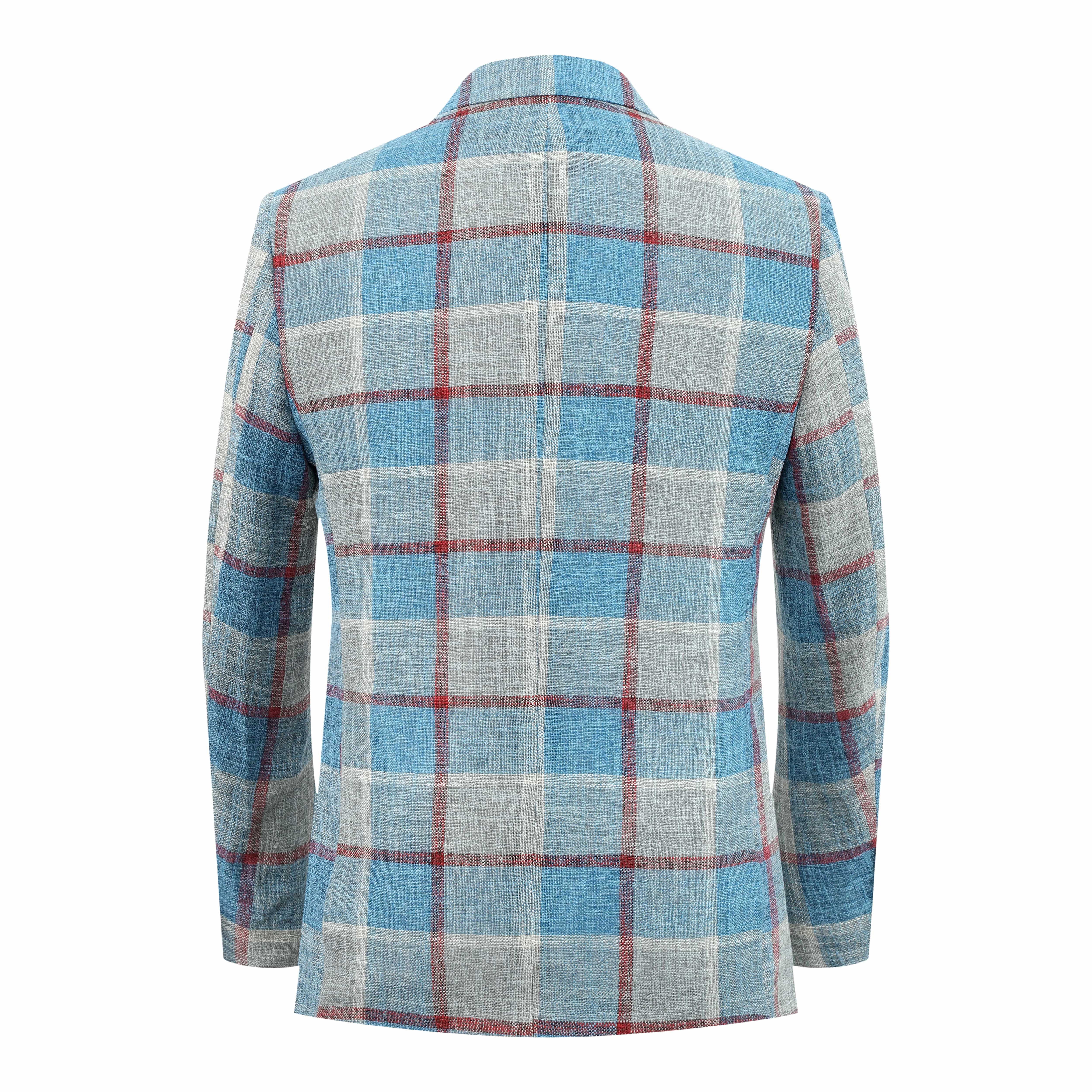 Elie Balleh Men's Slim Fit Big Plaid Sports Blazer