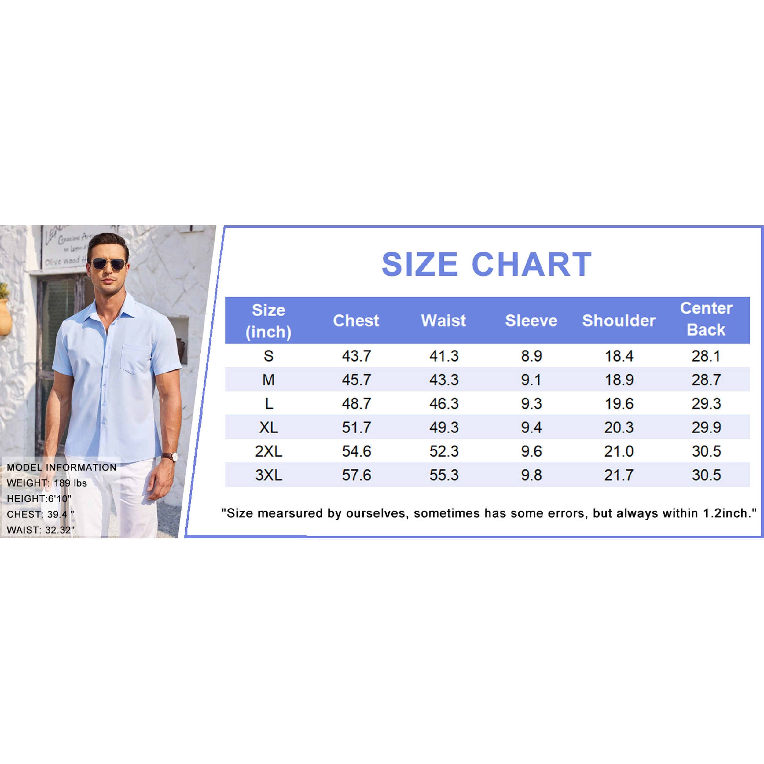 COOFANDY Mens Short Sleeve Button Down Shirts Collared Pocket Casual  Tops