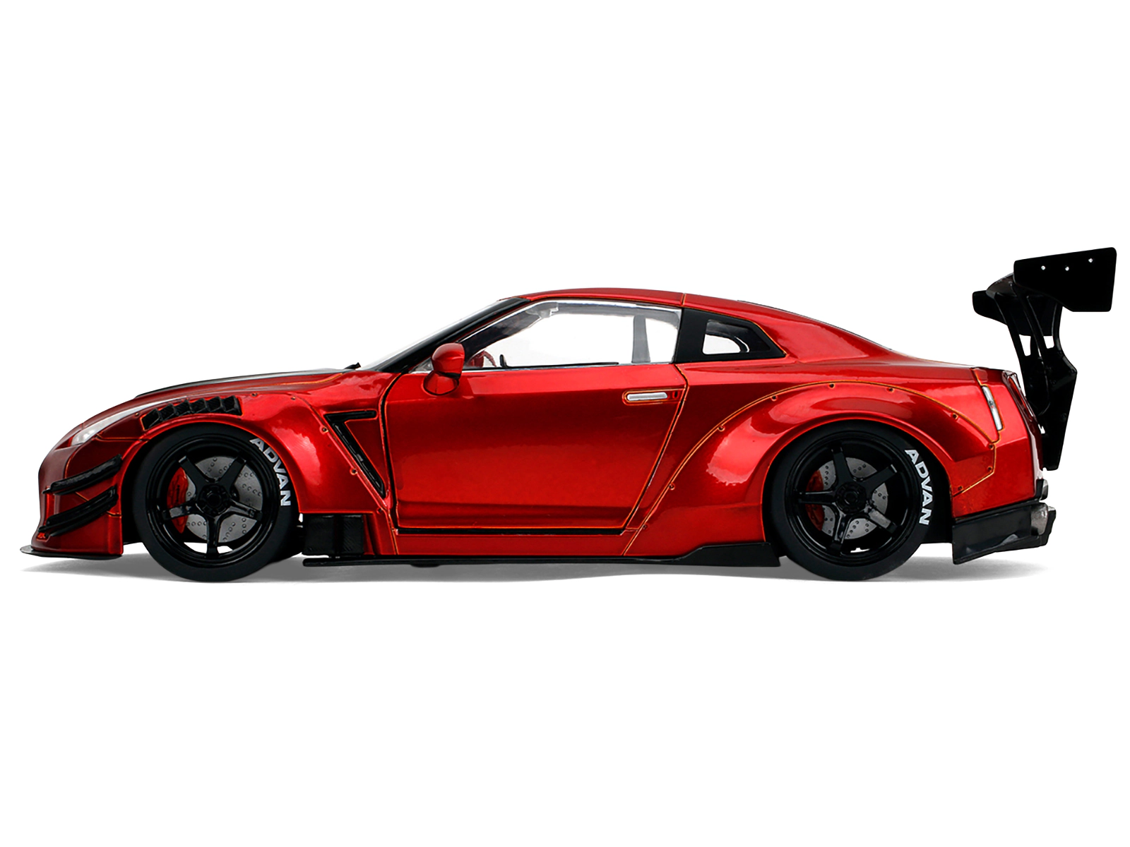 Jada Nissan GT-R (R35) Liberty Walk Body Kit 2.0 RHD (Right Hand Drive) Red Metallic with Carbon Hood "Pink