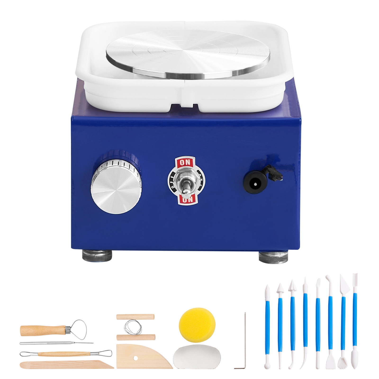 HONGGE Mini Pottery Wheel, 2 Turntables Ceramic Wheel Machine, Adjustable Speed Detachable Basin