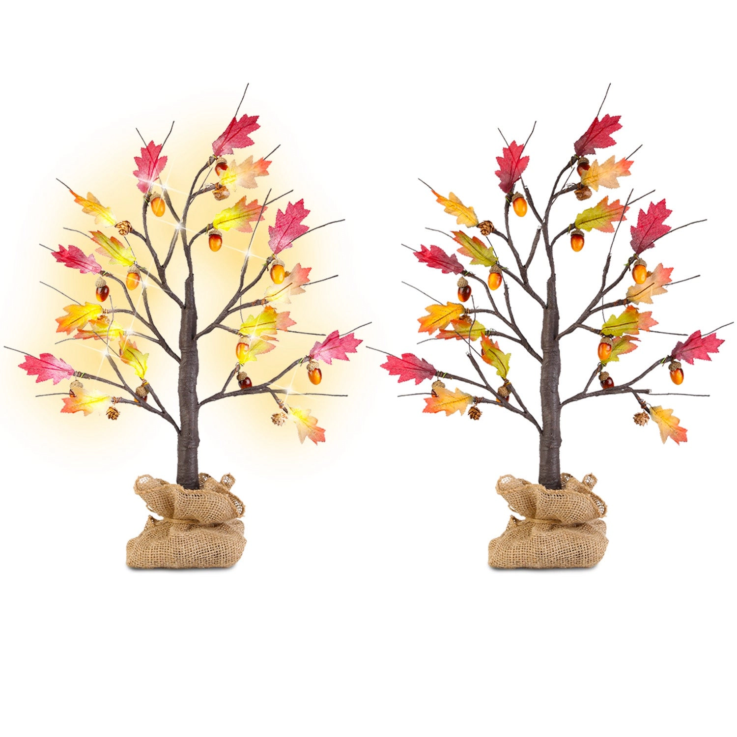 GBruno 2-Piece LED Lighted Maple Tree Set