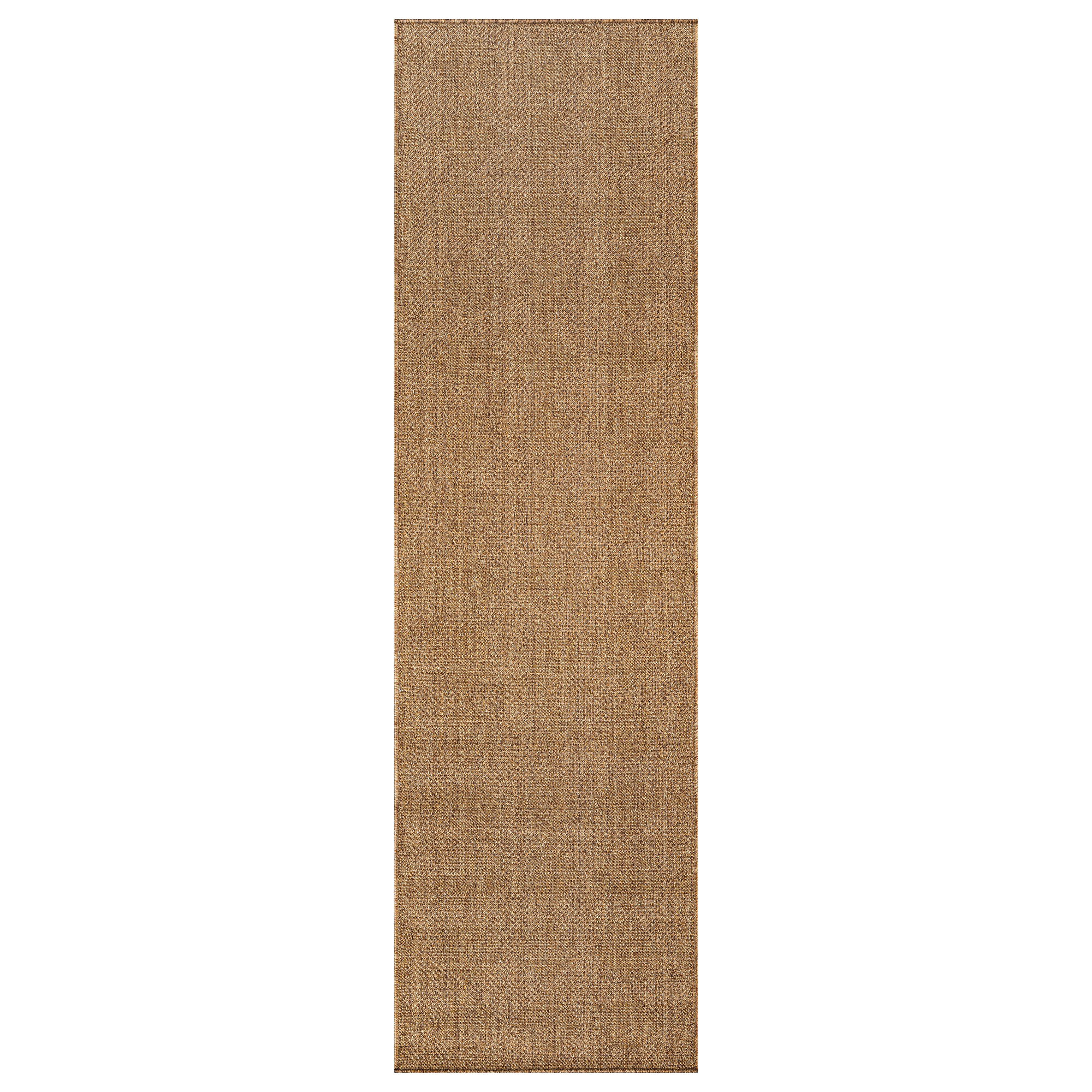 World Rug Gallery Diamond Grid Indoor/Outdoor Flat Woven Area Rug-Natural Jute-Style Patio for Backyard Porch Deck