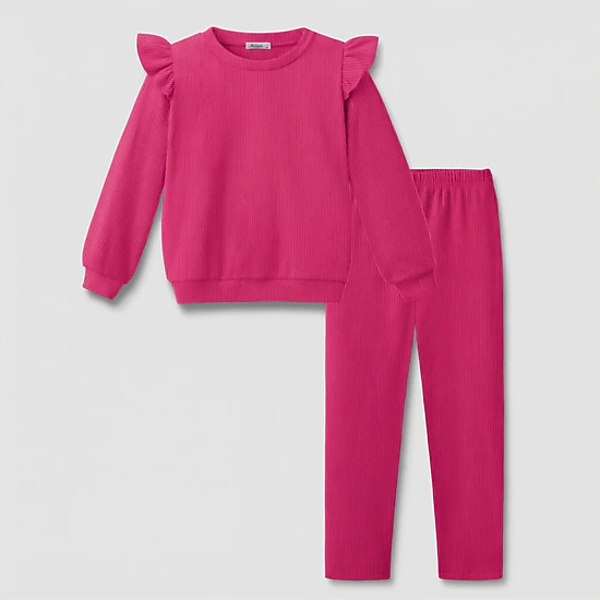 Arshiner Girls Piece Outfits Jogger Sweatsuits Roundneck Long Sleeve Ruffle Sweatshirts