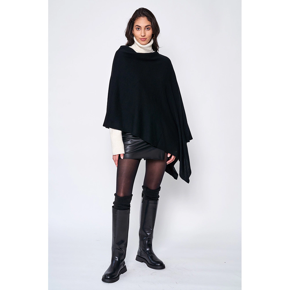 TRUEDAMES Women Solid Scarf Poncho
