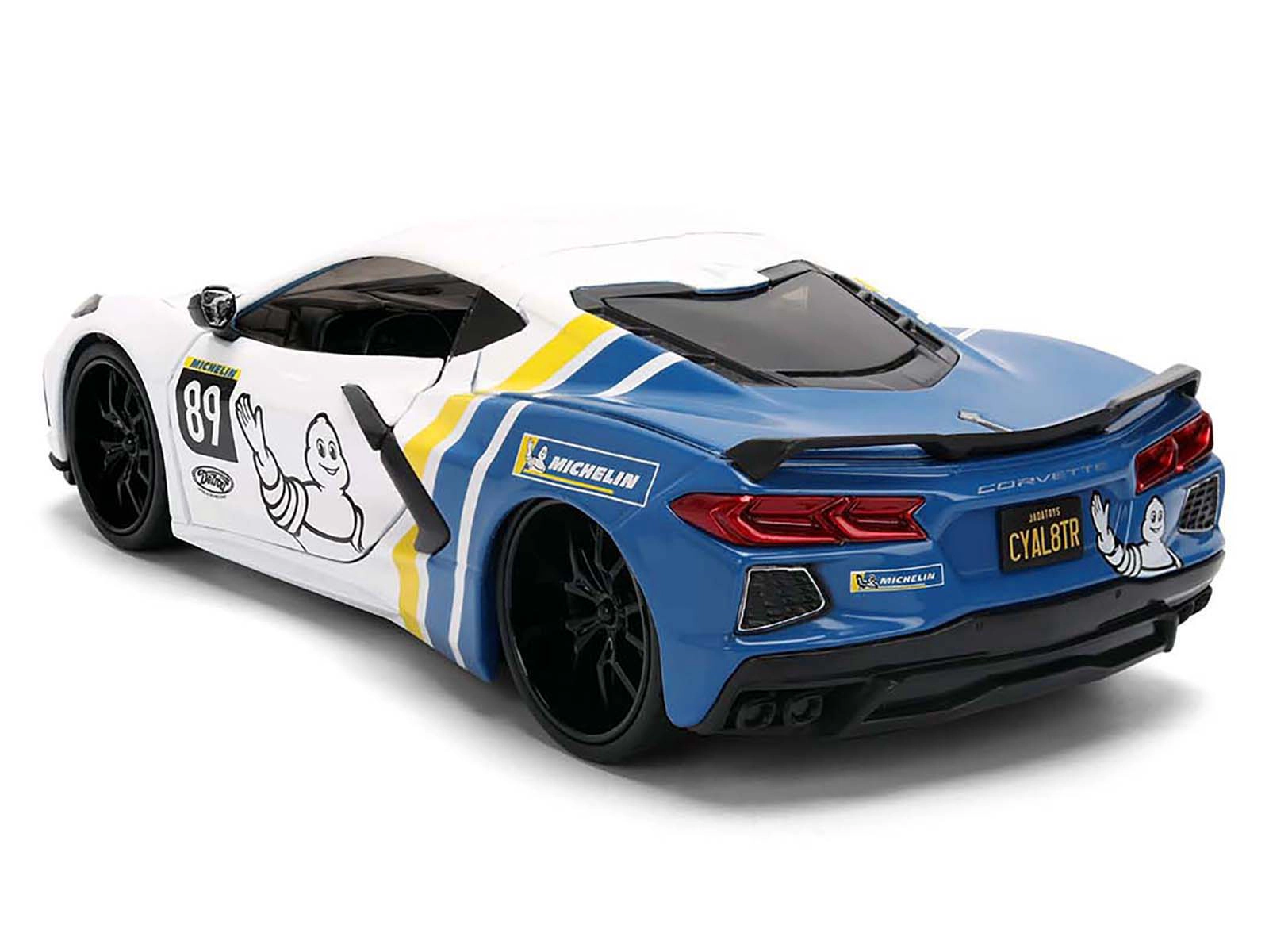 Jada 2020 Chevrolet Corvette Stingray C8 #89 "Michelin" White with Yellow and Blue Stripes "Bigtime Muscle"