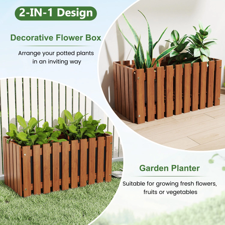Hivvago Solid Wood Raised Garden Bed for Flower and Vegetable
